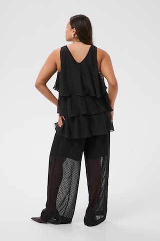 KAFFE CURVE Loosefit Kalhoty – černá