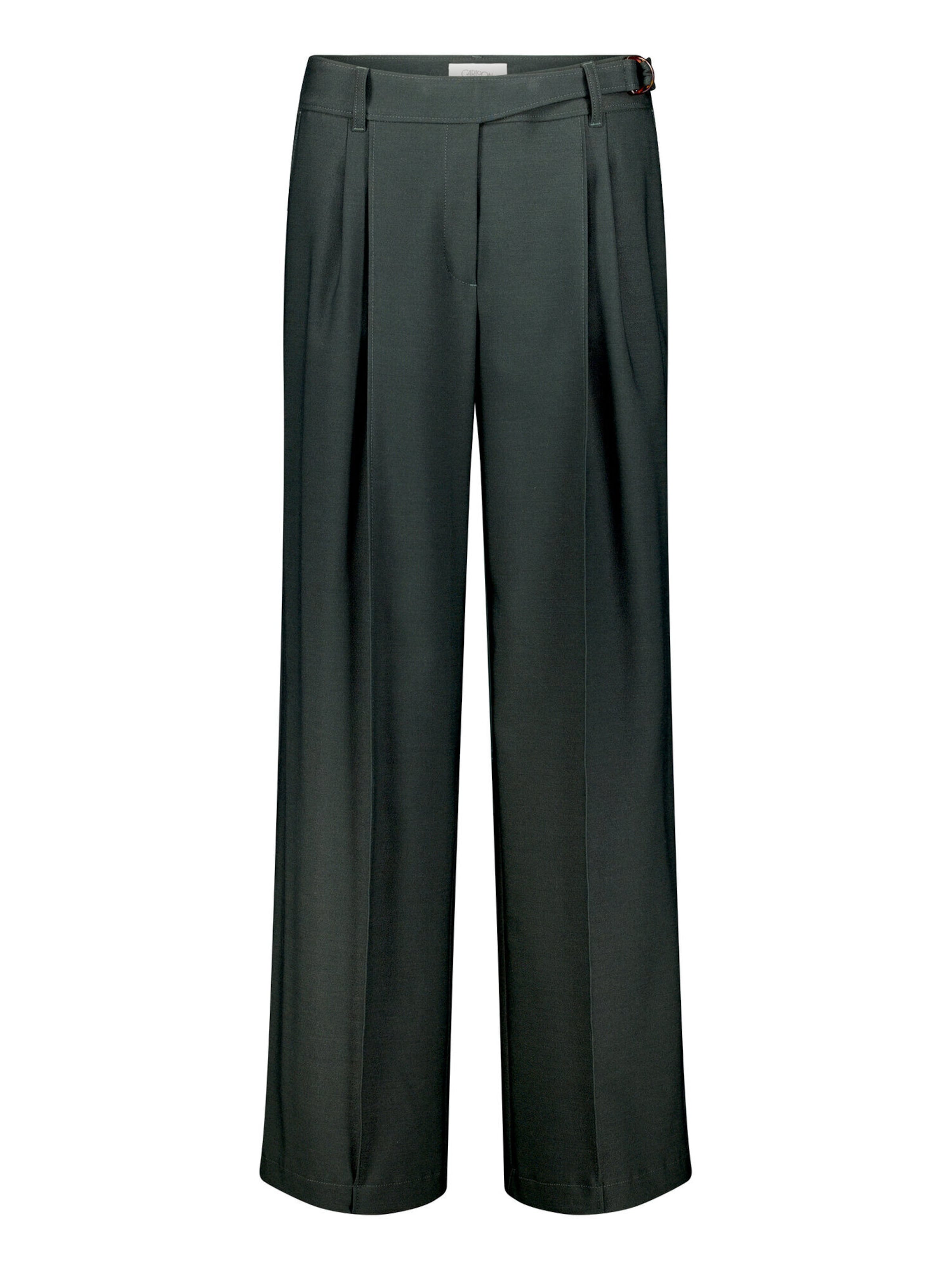 Wide leg Pantaloni con piega frontale di Cartoon in verde: frontale