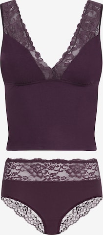 Evoni Wäsche-Sets 'mit Spitze' in Lila: Vorderseite