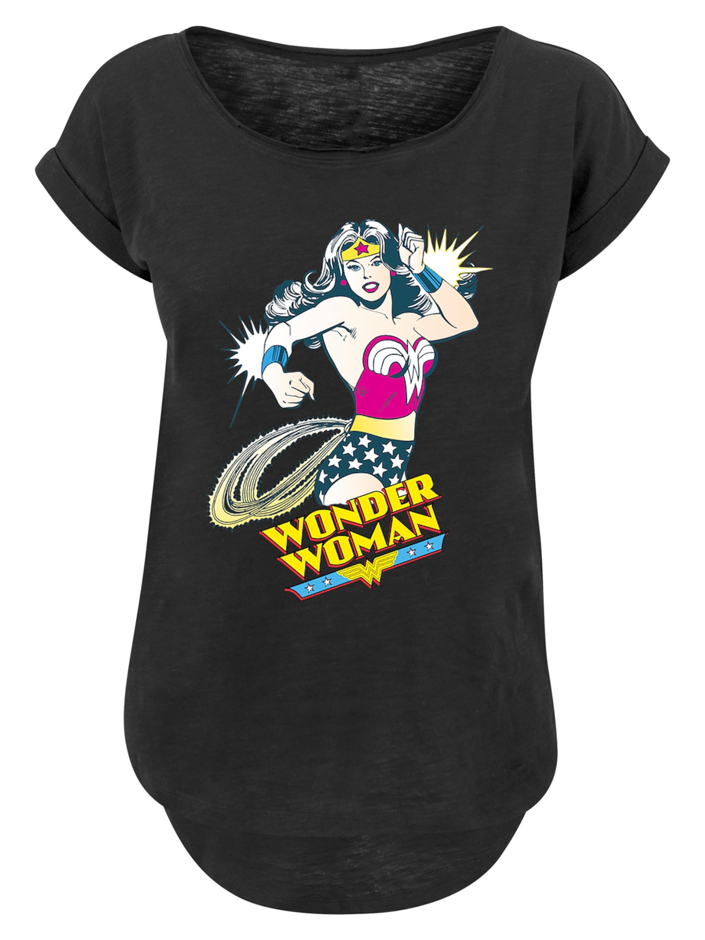 F4NT4STIC Shirt 'DC Comics Wonder Woman Lasso' in Black: front