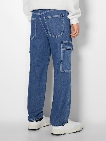 Bershka Loosefit Cargojeans in Blauw