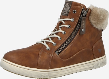 MUSTANG Sneakers hoog in Bruin: voorkant