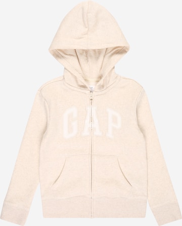 GAP Zip-Up Hoodie in Beige: front