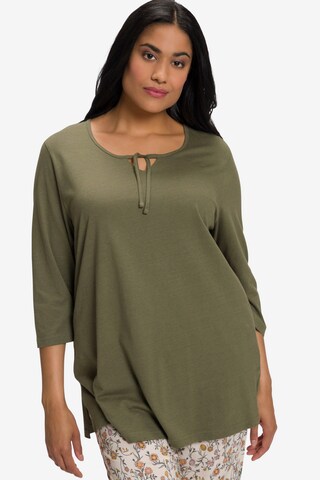 Ulla Popken Pajama Shirt in Green: front