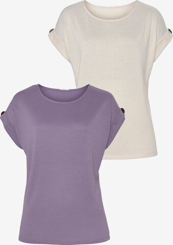 T-shirt LASCANA en violet : devant