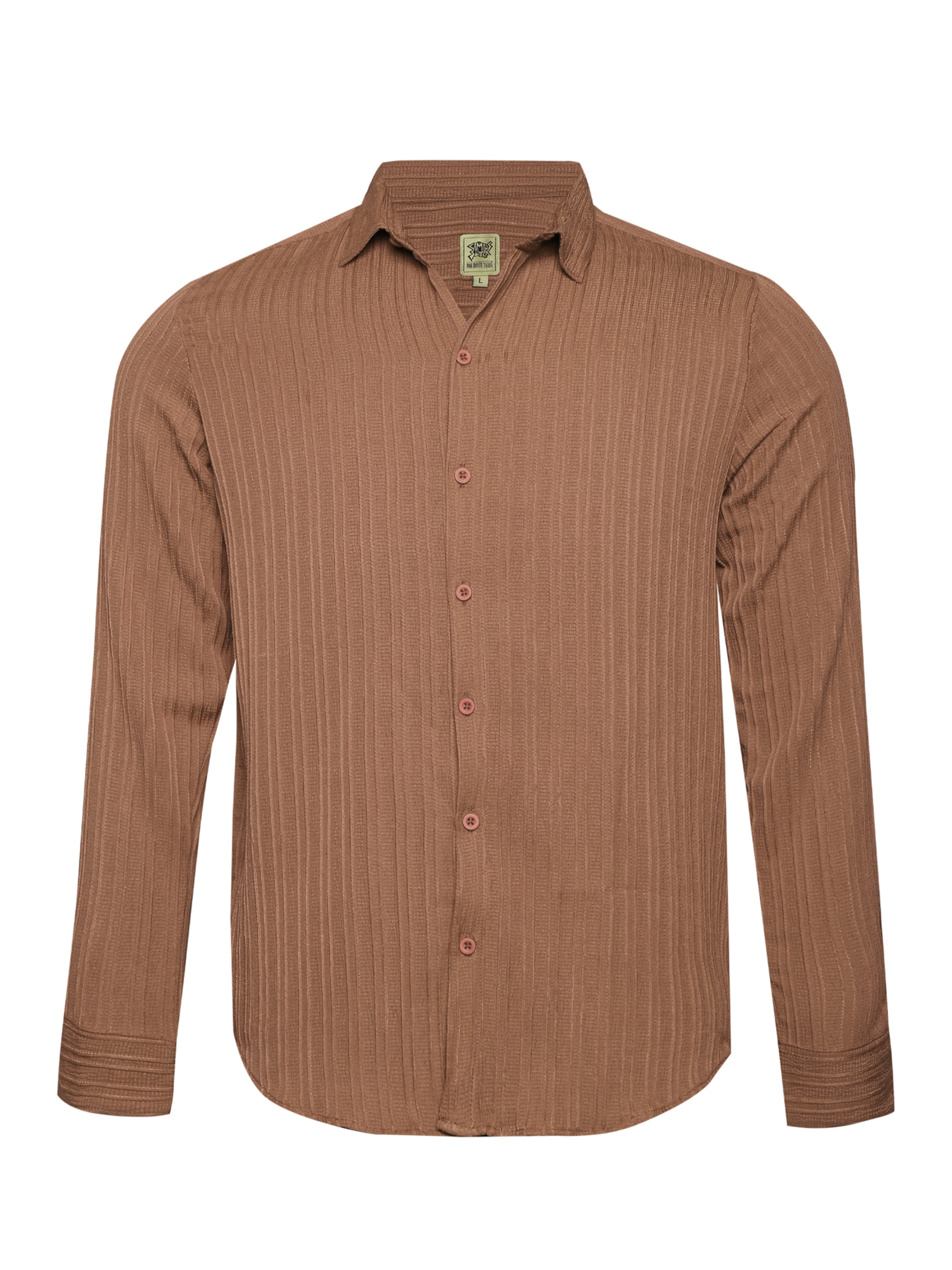 Campus Sutra Regular Fit Hemd 'Brynn' in Braun: Vorderseite