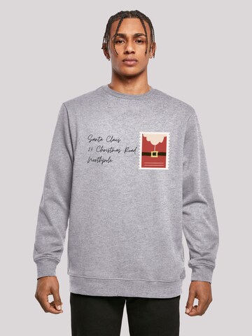 F4NT4STIC Sweatshirt 'Santa Letter Weihnachten' in Grijs: voorkant