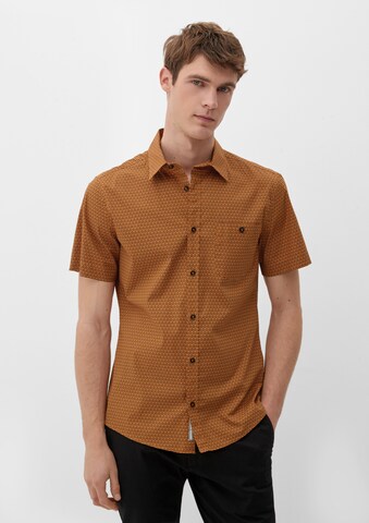 s.Oliver Slim fit Button Up Shirt in Yellow: front