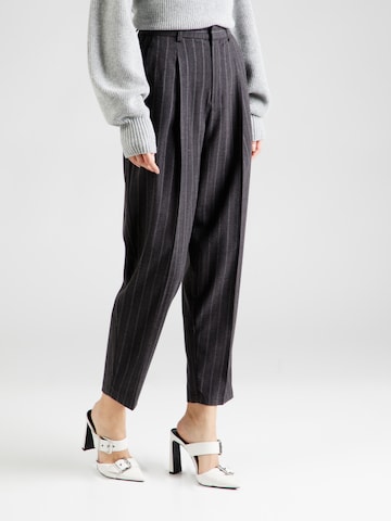 OBJECT Loose fit Pleat-Front Pants 'ROBIN' in Grey: front