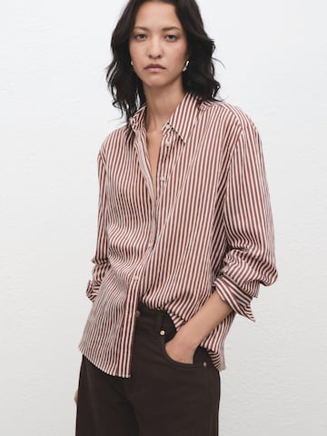 Chemisier 'ZAHA' MANGO en marron : devant