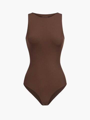 cfab by creamy fabrics Shaping bodysuit 'Crew Neck Bodysuit String' in Brown