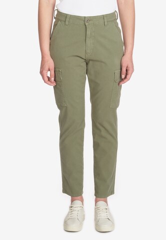 Le Temps Des Cerises Regular Cargo Pants in Green: front