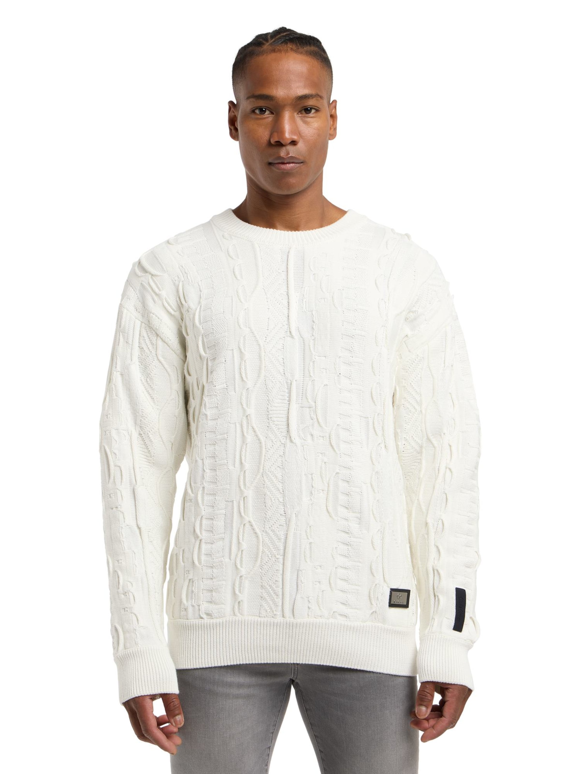 Pull-over 'Dima' Carlo Colucci en blanc : devant