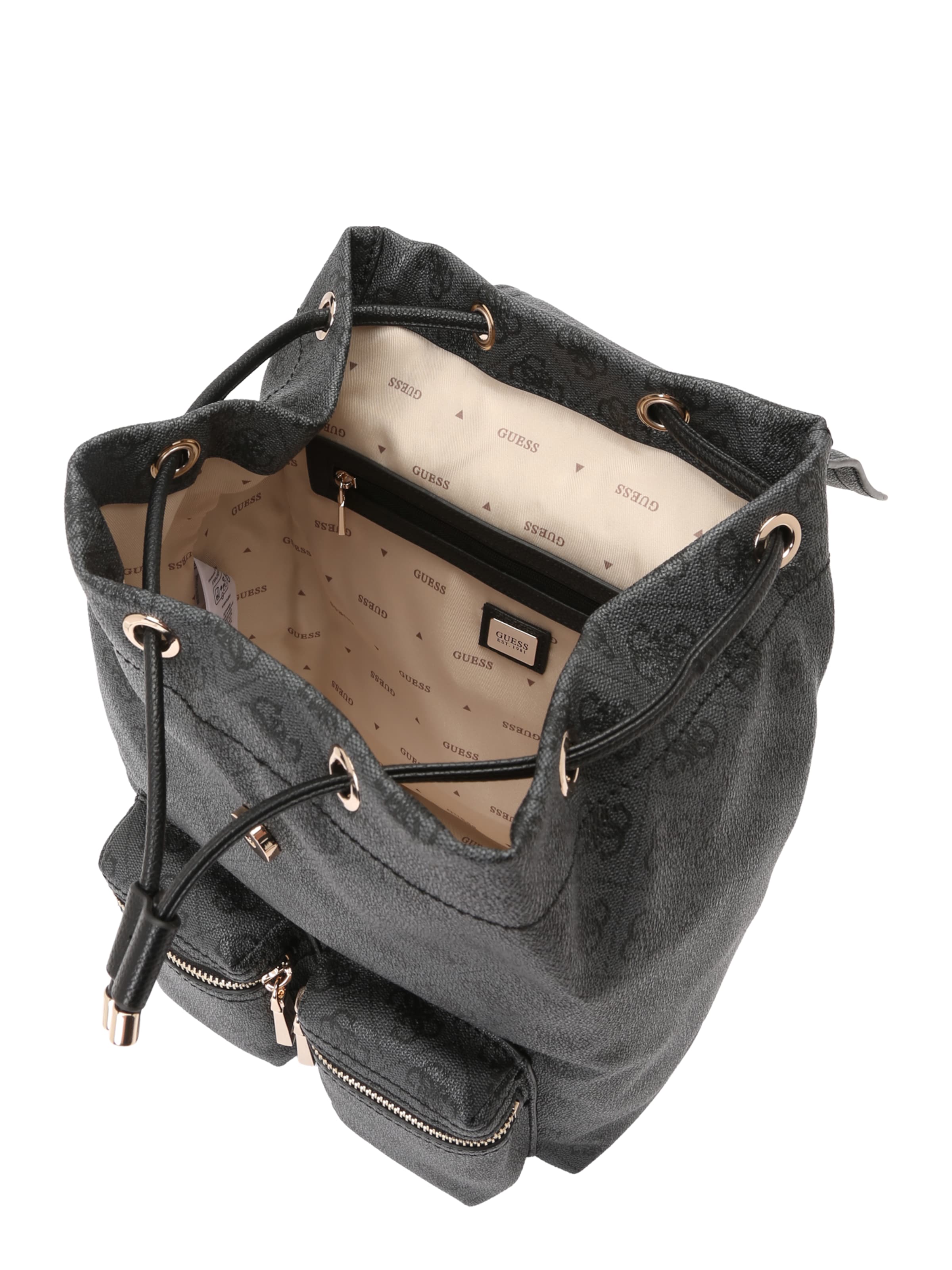 GUESS Рюкзак 'MANHATTAN II FLAP BACKPACK' в Черный