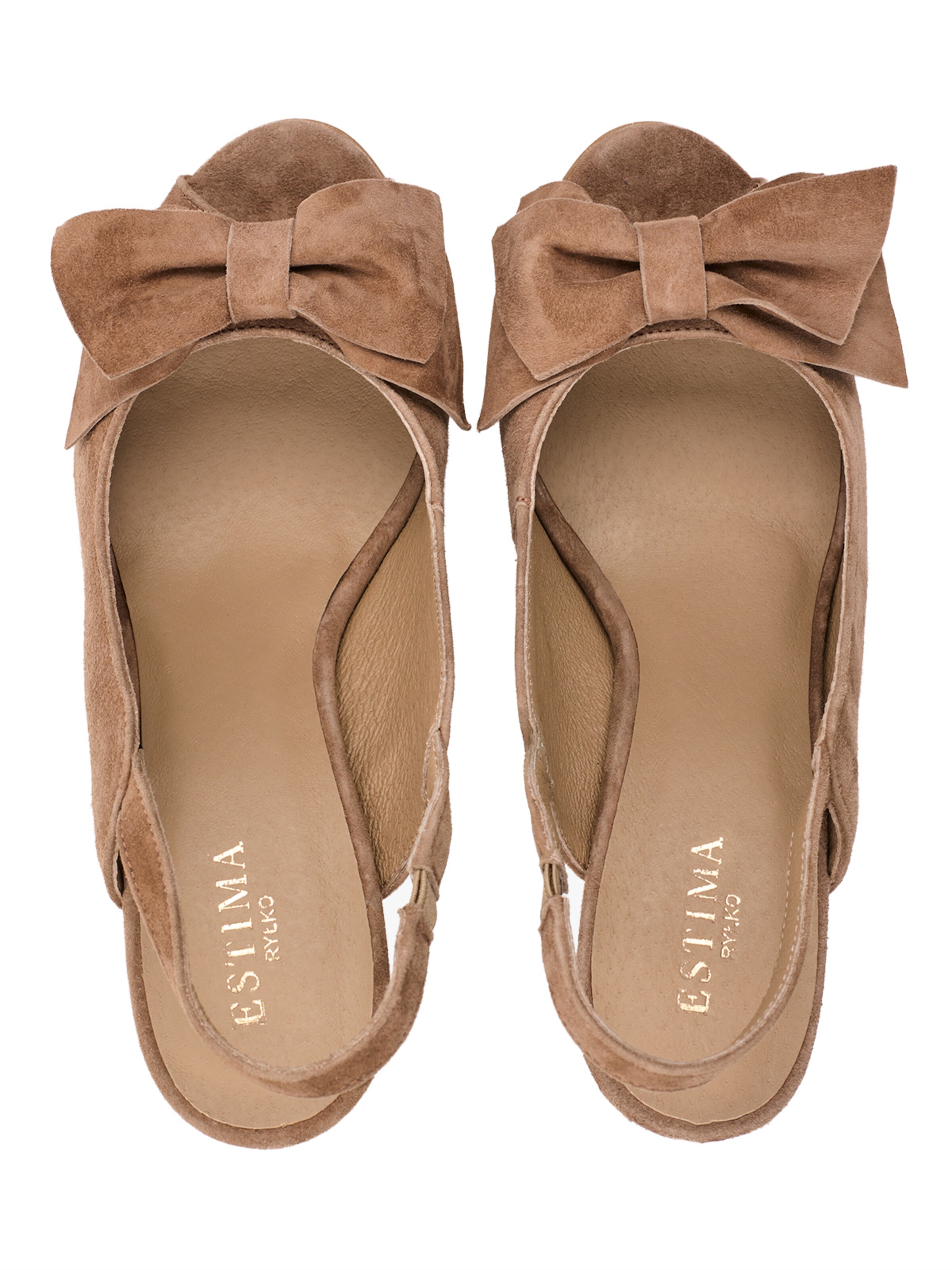 RYLKO Czółenka z wyciętą piętą w kolorze brązowy