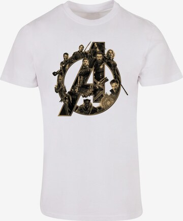 ABSOLUTE CULT Shirt 'Avengers Infinity War - Logo' in Wit: voorkant