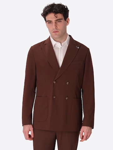 Distretto12 Slim Fit Sakko in Braun: Vorderseite