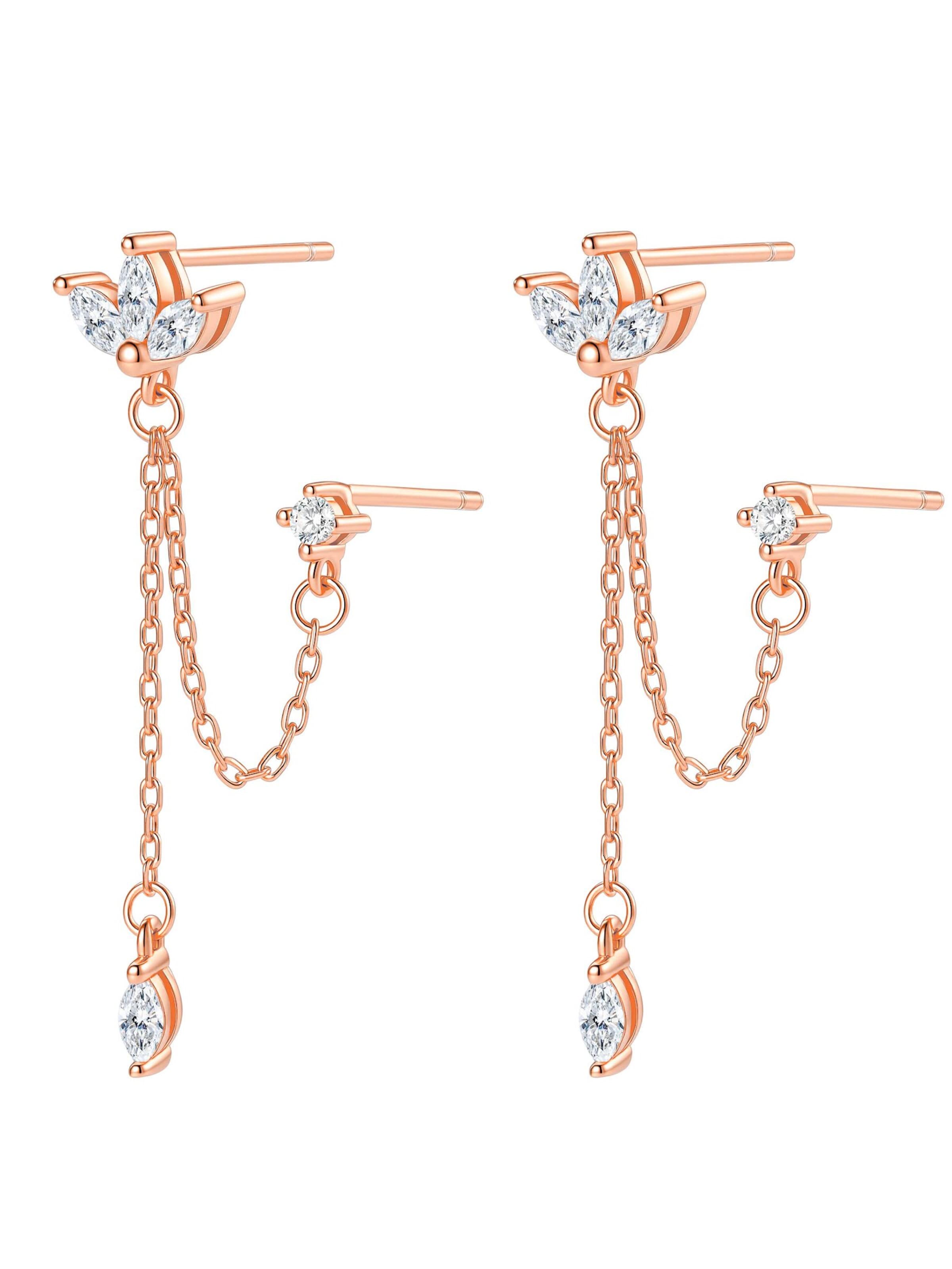 Orecchini 'Petal Chain Dangle' di Hey Happiness in oro
