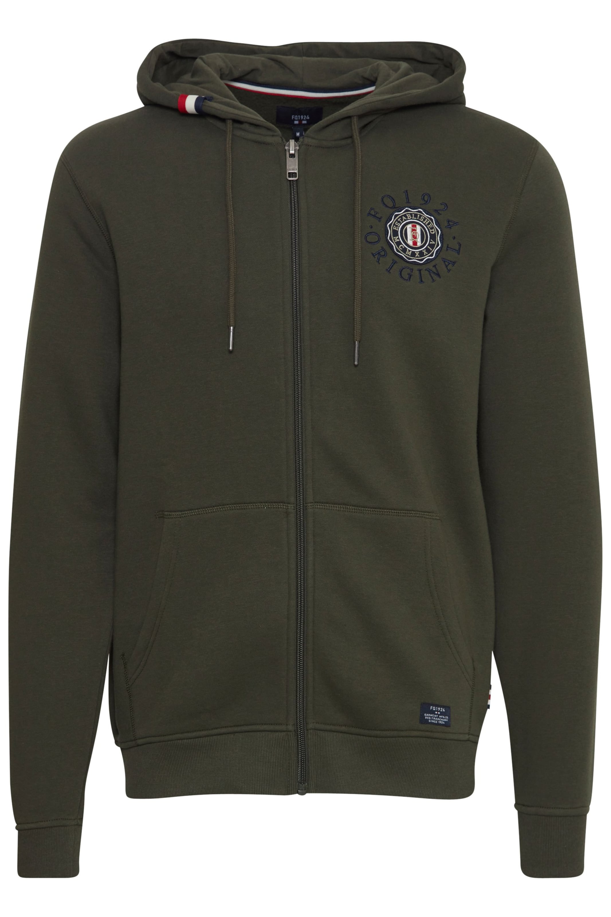 FQ1924 Sweatjacke 'William' in Grün: Vorderseite