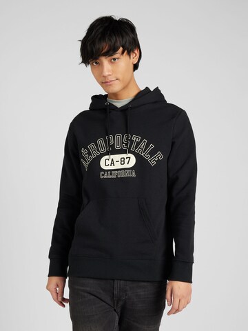 Sweat-shirt 'CALIFORNIA' AÉROPOSTALE en noir : devant