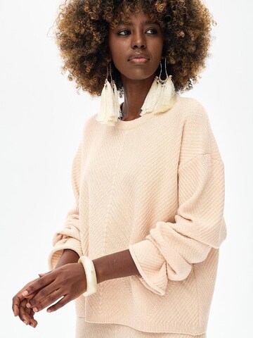Blue Shadow Sweater in Beige