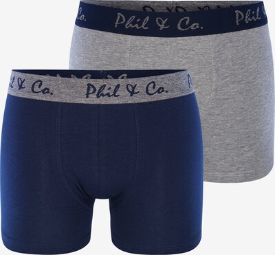 Phil & Co. Berlin Trunks 'Retro' in dunkelblau / grau, Produktansicht