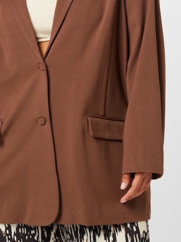 Fransa Curve Blazer 'PLANO' in Brown