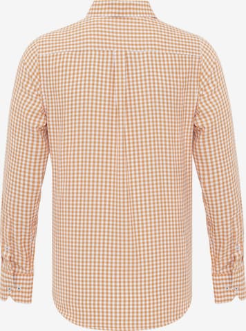 DENIM CULTURE Regular fit Button Up Shirt 'TONEY' in Orange