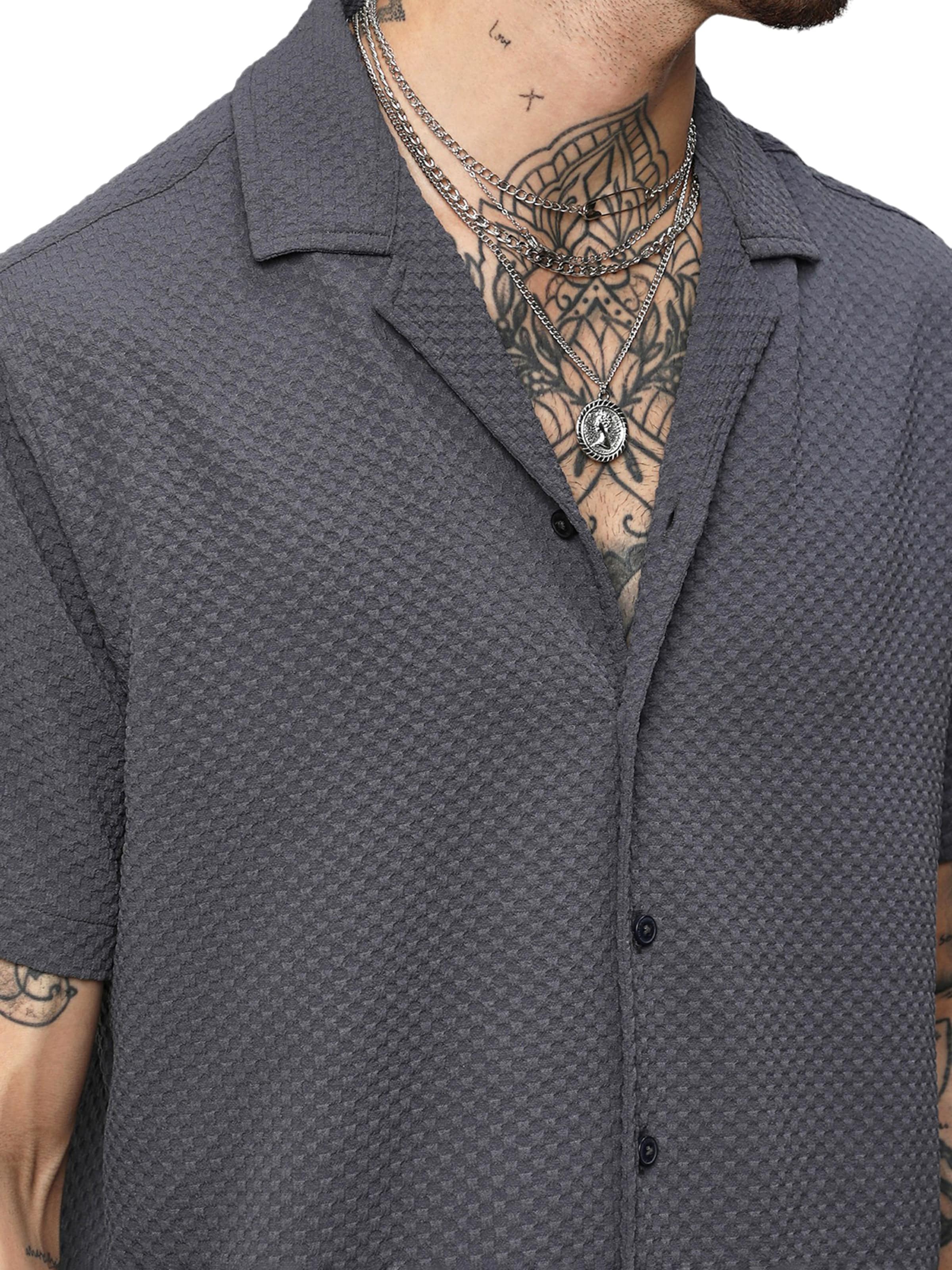 Campus Sutra Regular fit Πουκάμισο ' Kobe ' σε γκρι