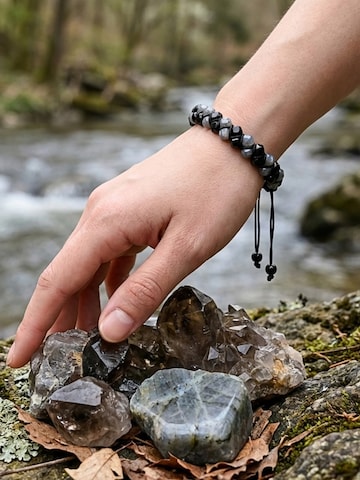 UNIQAL Armband 'LABRADORIT SCHWARZER TURMALIN' in Gemengde kleuren