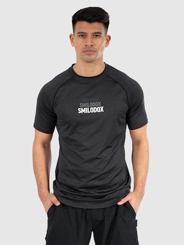 T-Shirt fonctionnel Smilodox en noir : devant