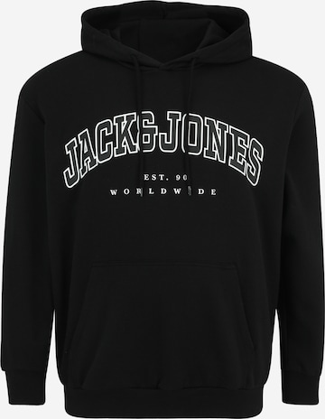 Felpa 'JJECaleb' di Jack & Jones Plus in nero: frontale