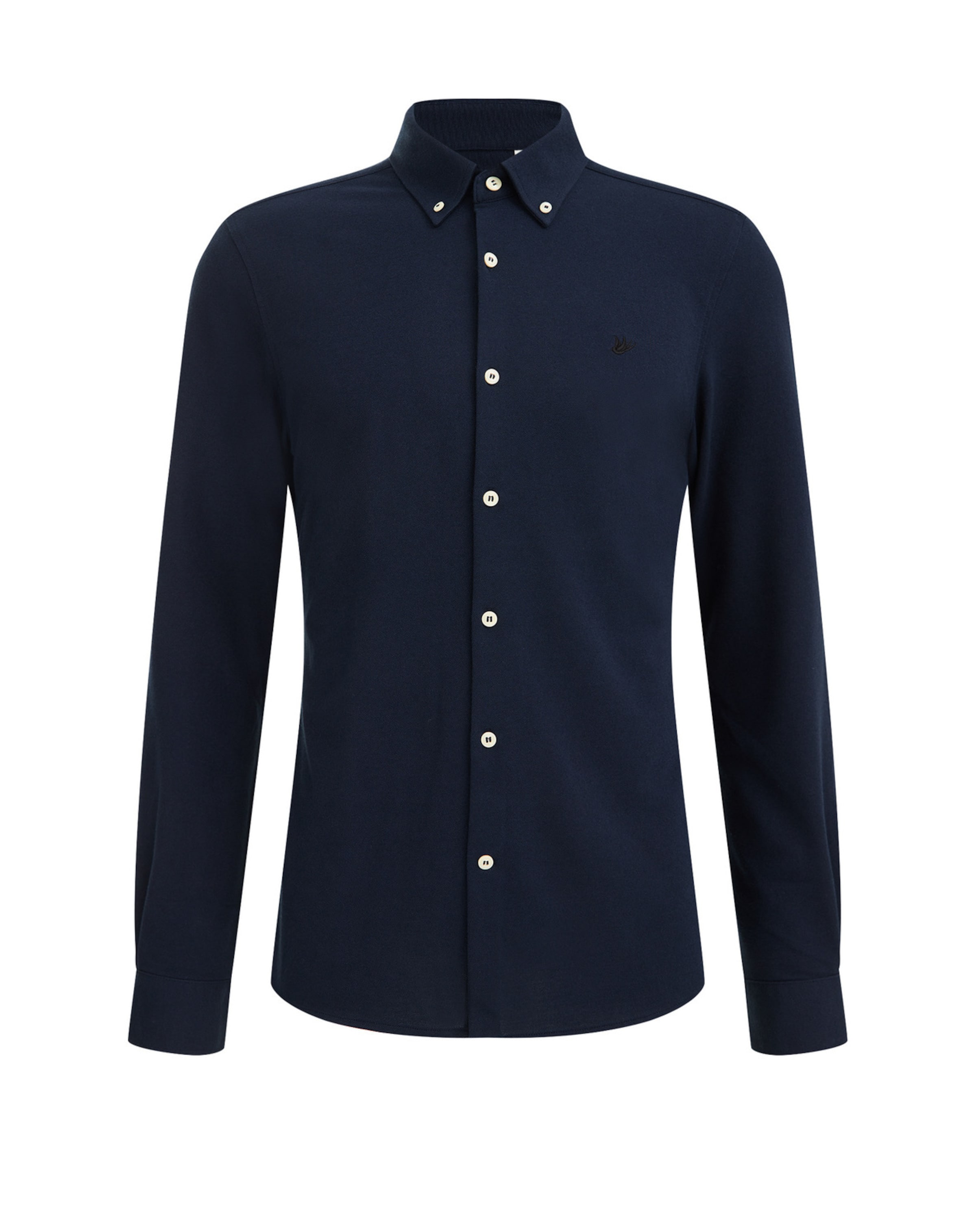 WE Fashion Slim fit Button Up Shirt in Blue: front