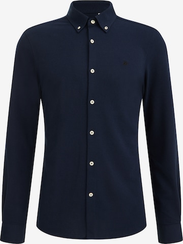 WE Fashion Button Up Shirt in Blue: front