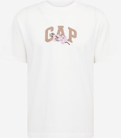 GAP T-Shirt 'SAKURA' en marron / rose clair / blanc cassé, Vue avec produit
