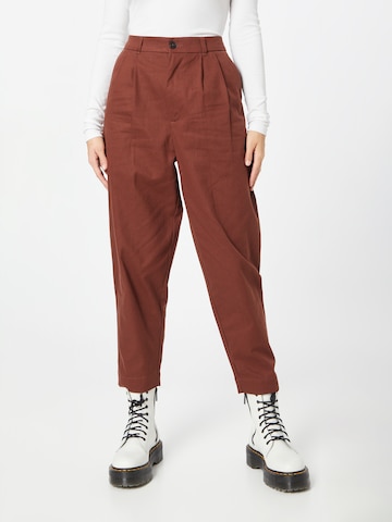 MELAWEAR Loose fit Pleat-Front Pants 'NEHA' in Brown: front