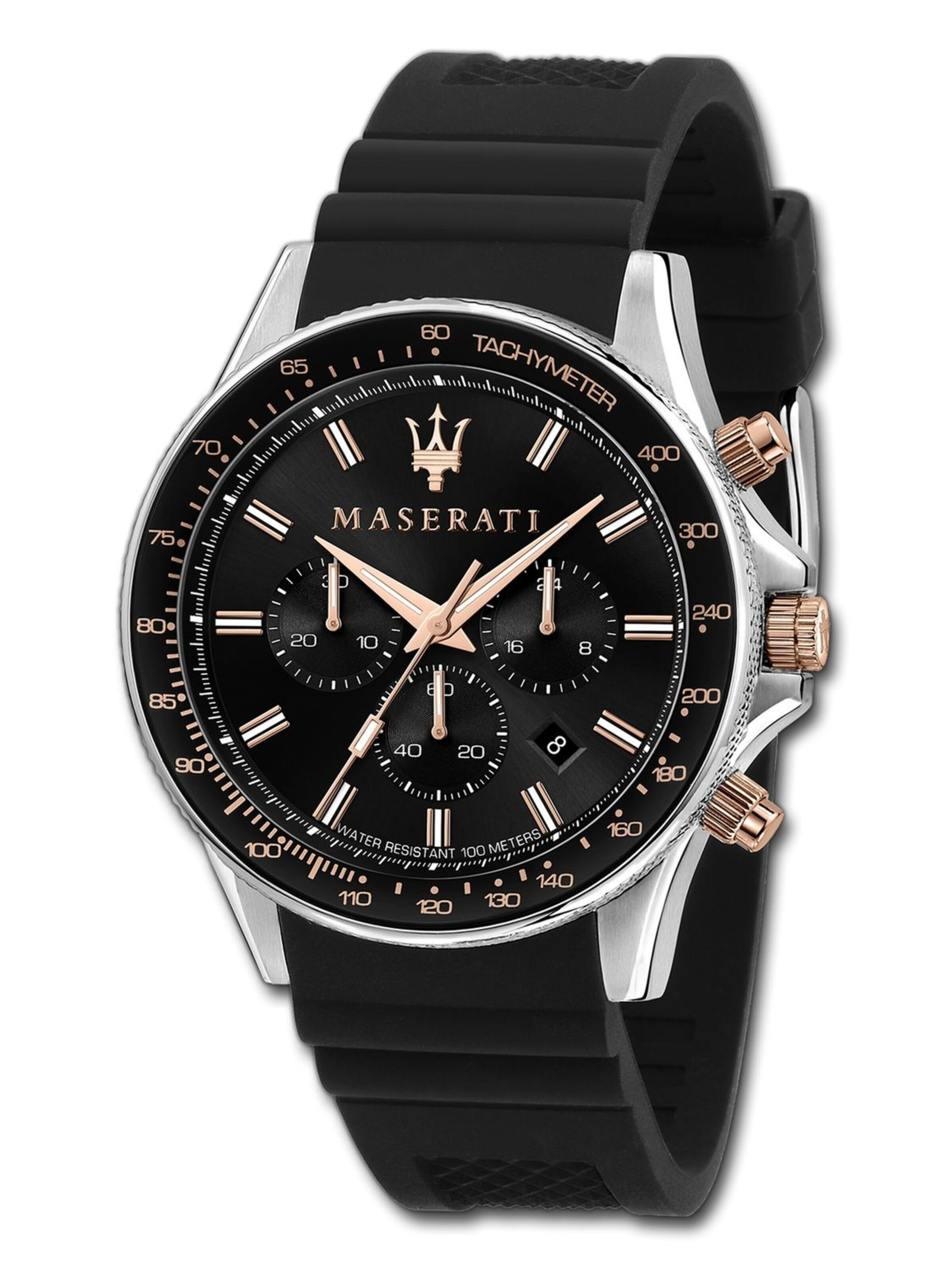 Montre à affichage analogique Maserati en noir : devant