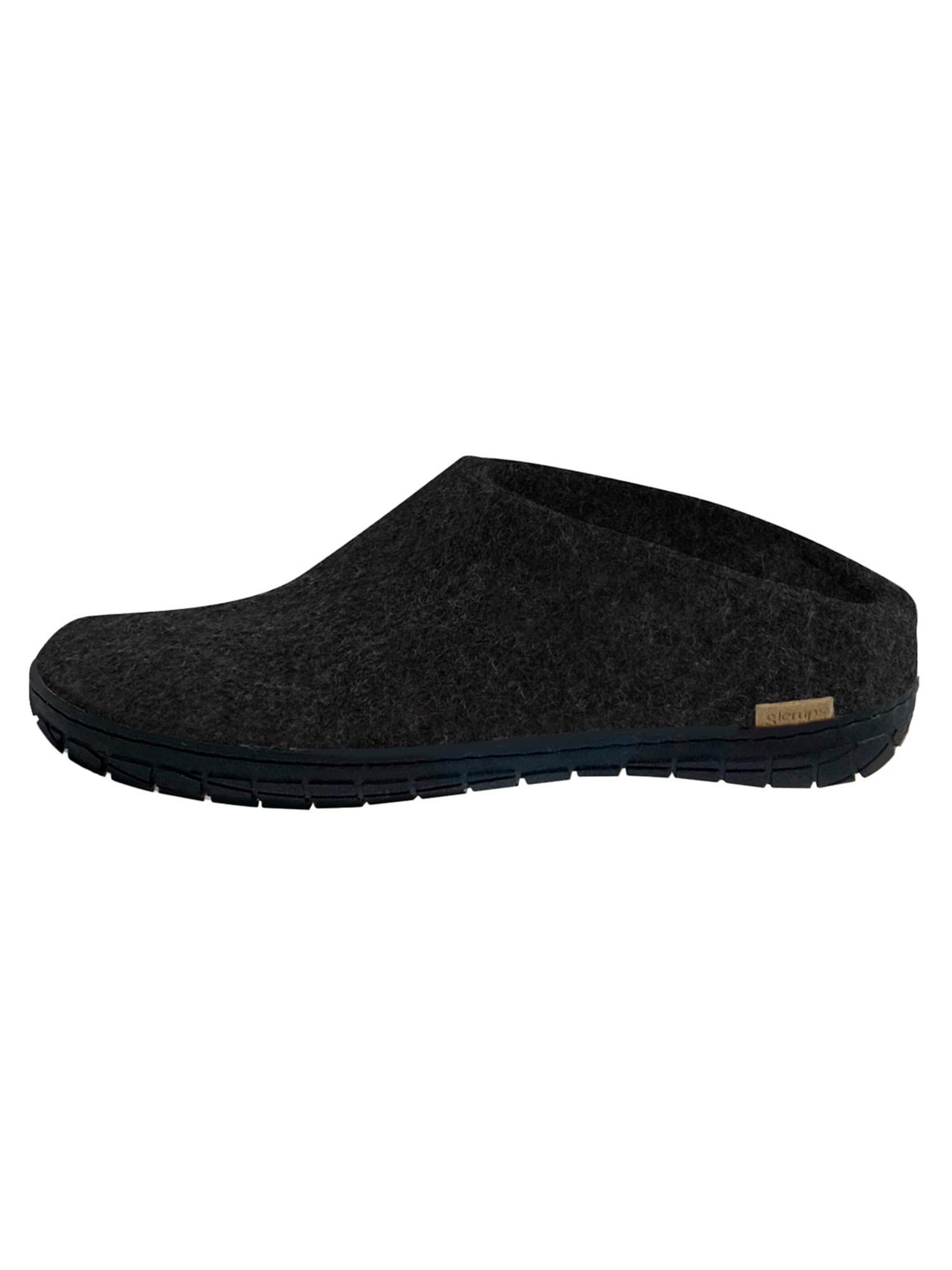 Glerups Slippers 'Black Rubber' in Black: front