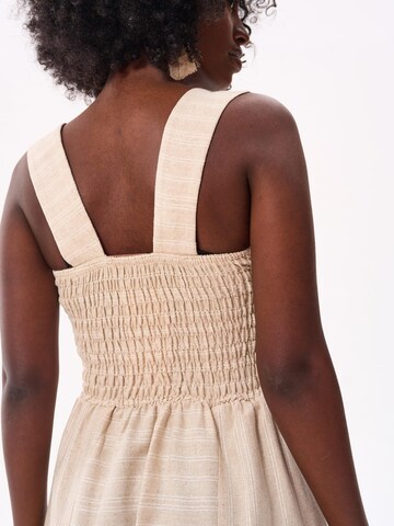 Blue Shadow Dress in Beige