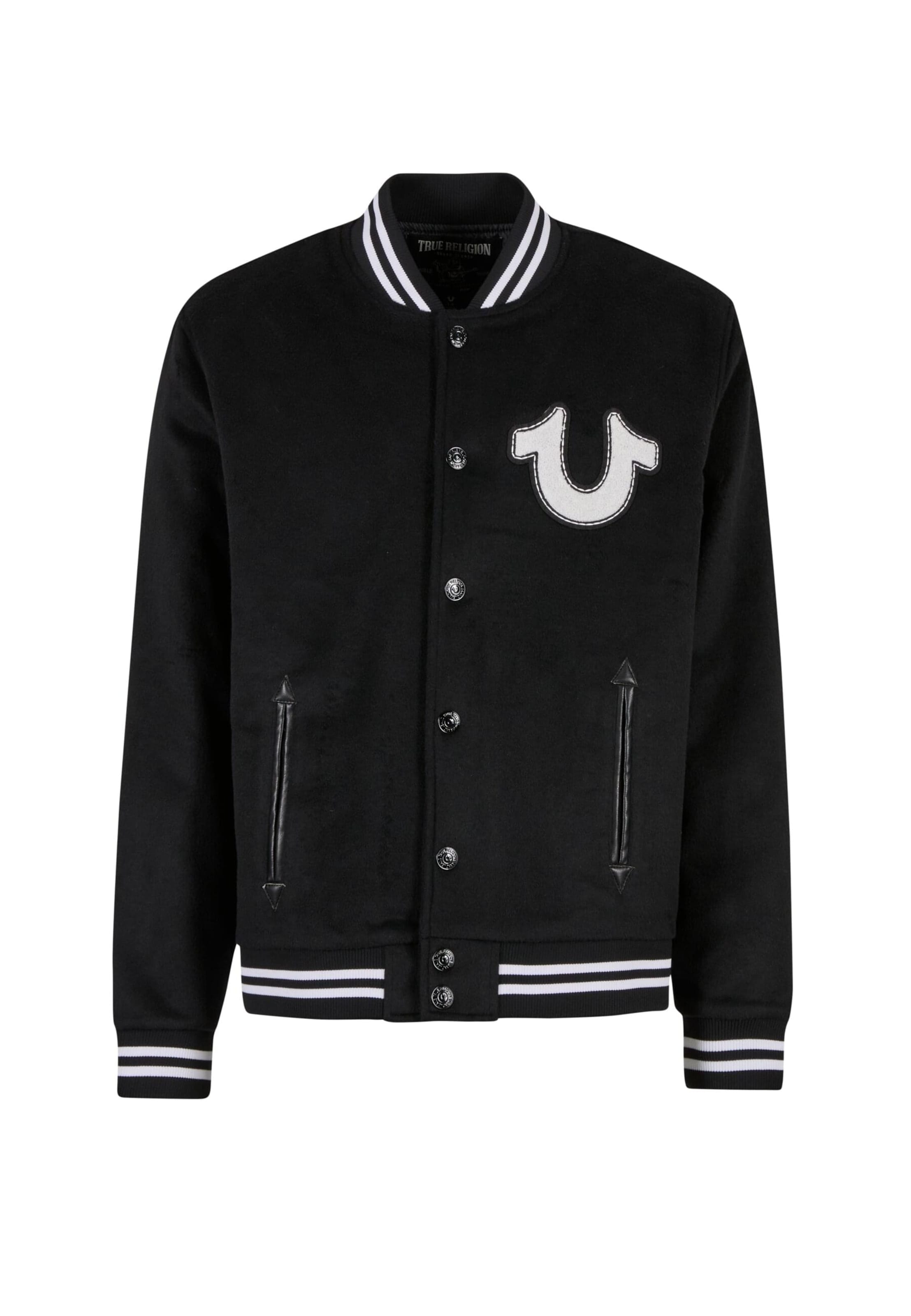 True Religion Přechodná bunda – černá: přední strana