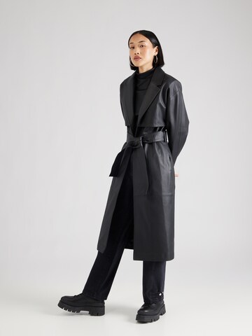 Calvin Klein Between-Seasons Coat in Black: front