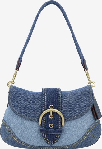 Borsa a spalla di COACH in blu: frontale