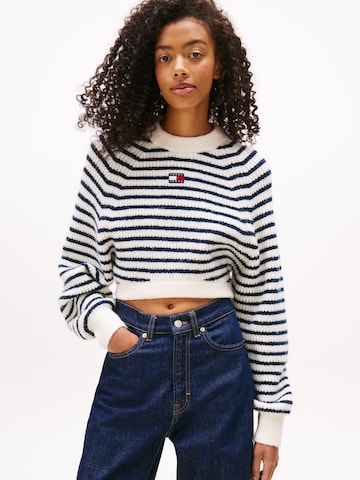 Tommy Jeans Пуловер в бяло: отпред
