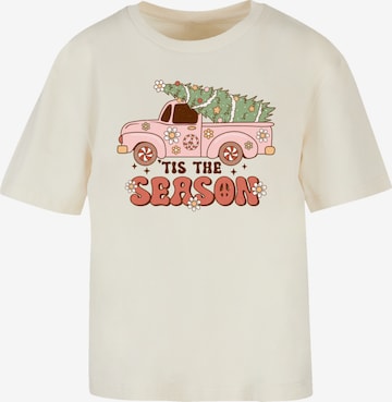 F4NT4STIC Shirt 'Tis The Season Christmas' in Beige: voorkant