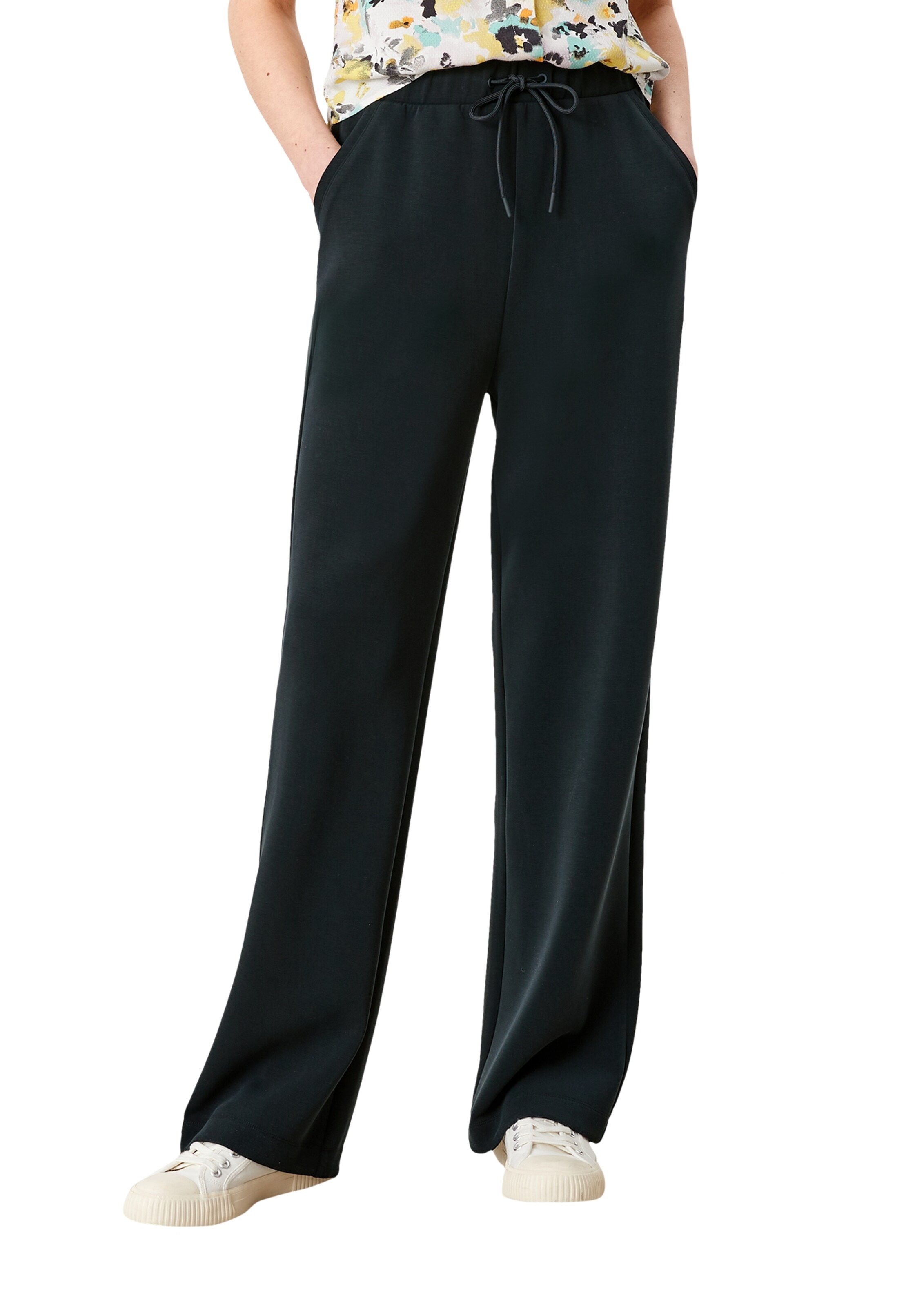 s.Oliver Wide leg Broek in Zwart: voorkant