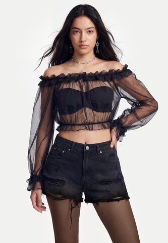 myMo ROCKS Bluse in Schwarz: Vorderseite