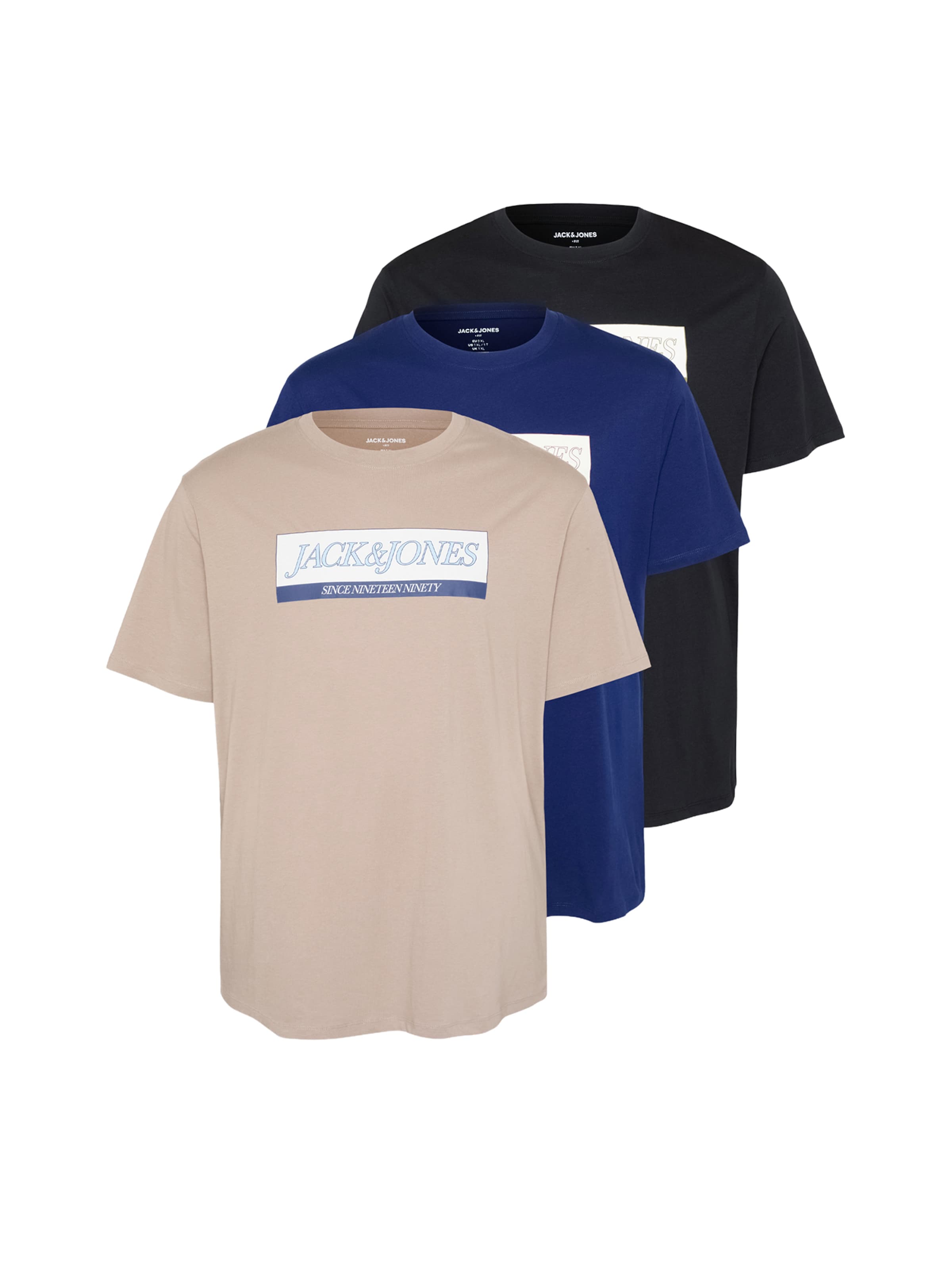 T-Shirt 'JORINWOOD' Jack & Jones Plus en beige : devant