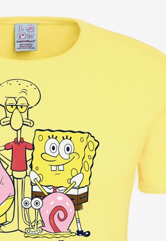 LOGOSHIRT Shirt 'Spongebob - It Feels Nice' in Geel
