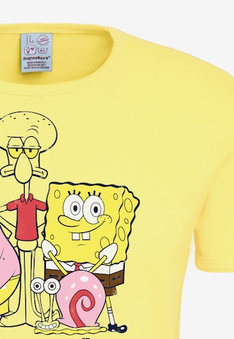 LOGOSHIRT Shirt 'Spongebob - It Feels Nice' in Yellow