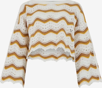 Apricot Knitted Top in Beige: front